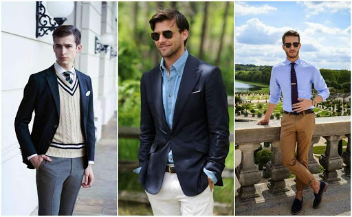 Voorbeelden van preppy looks.