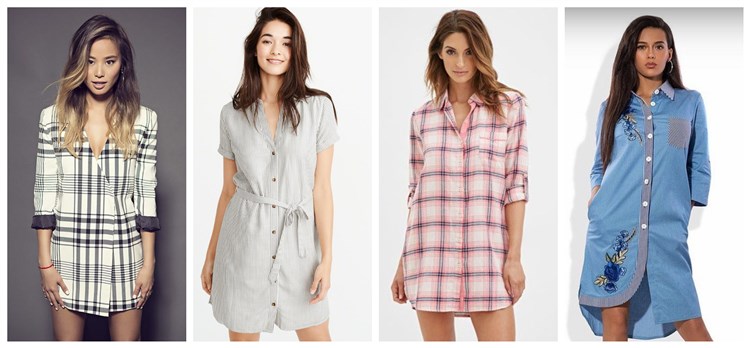 Unbuttoned shirt dresses