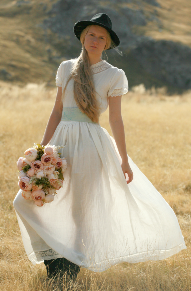 white rustic dress