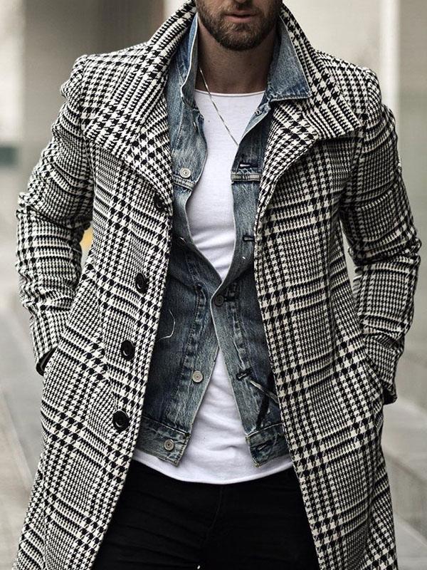 Checkered coat.