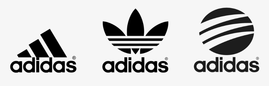 tres logotipos de adidas