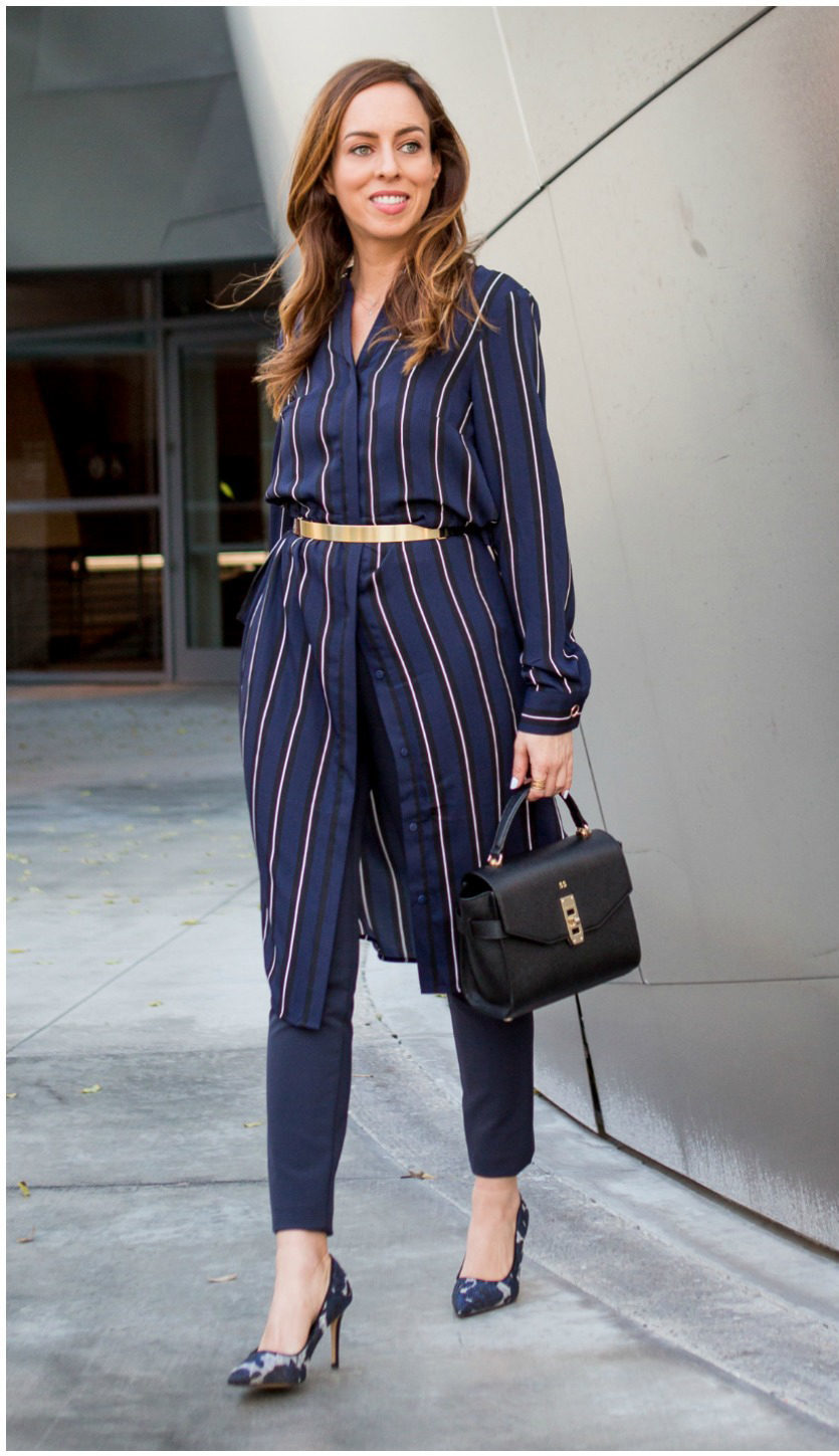 Calça com vestido camisa