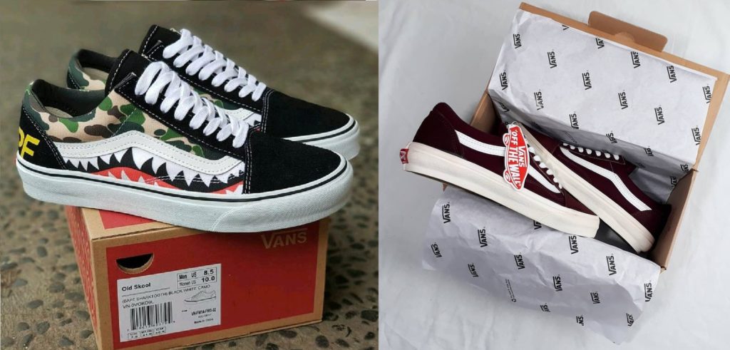 Confezione delle scarpe da ginnastica Vans