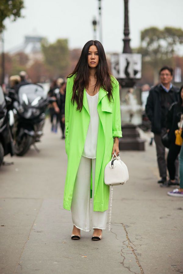 Neon trench coat