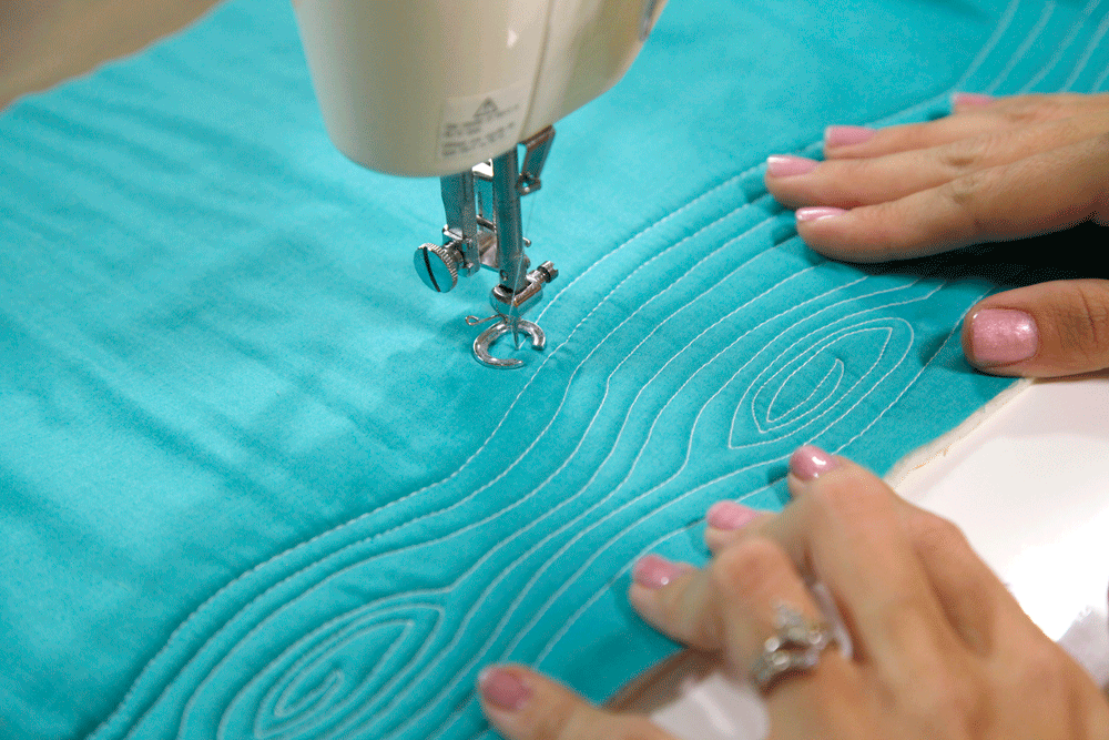 quilting em uma máquina de costura