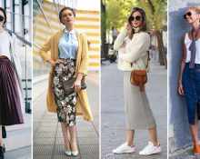 Opcions per a looks amb una faldilla midi.