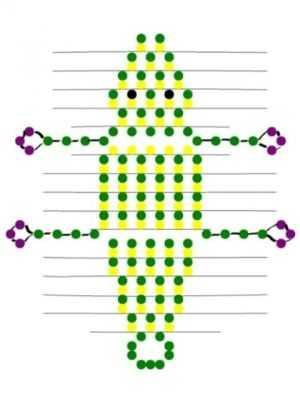 cocodrilo con cuentas planas