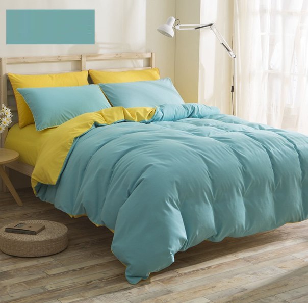 Set peralatan tempat tidur turquoise.