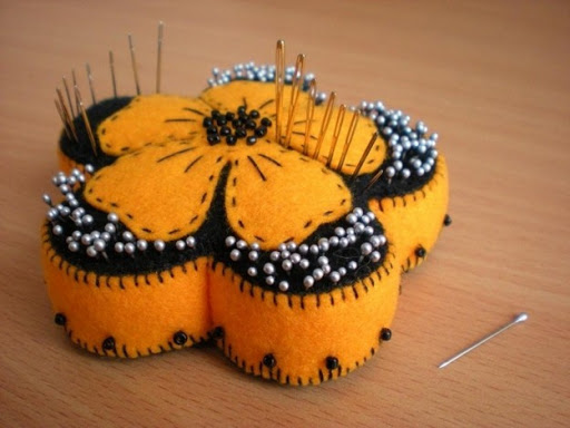 Pincushion made from old socks