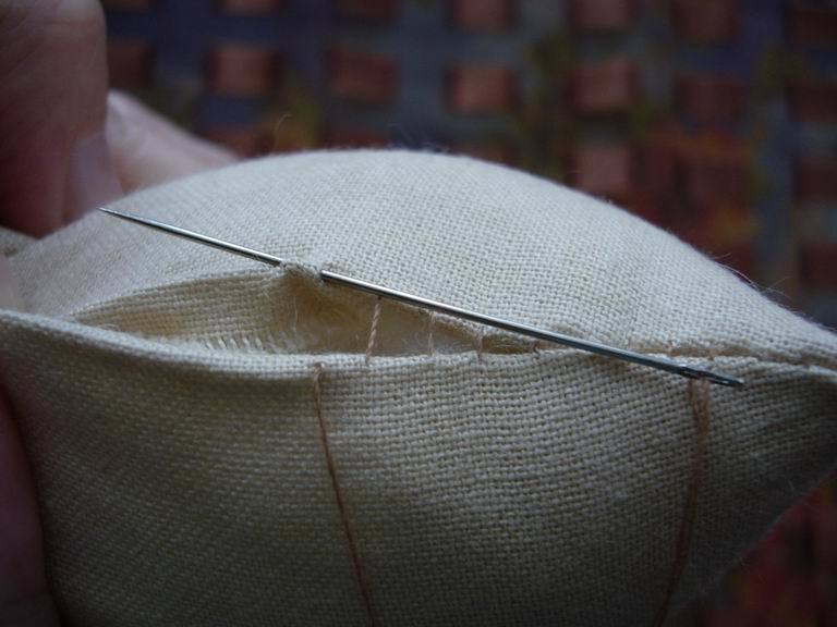 invisible seam with a needle by hand