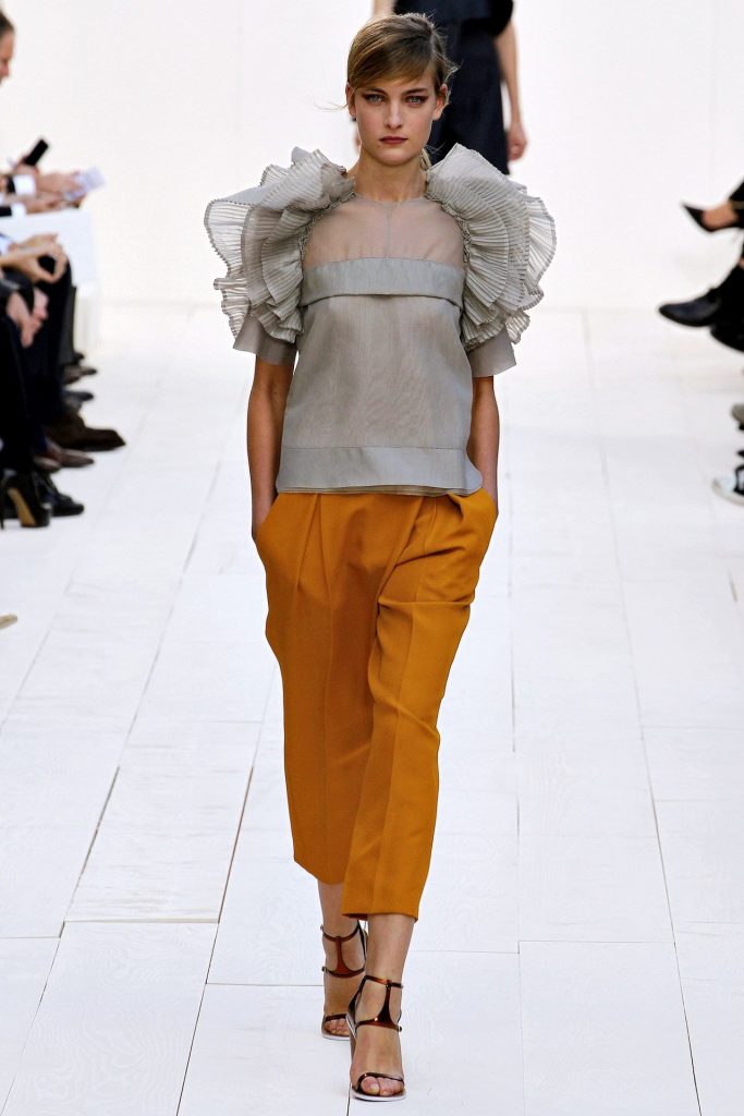 Blusa con volant sulle maniche.