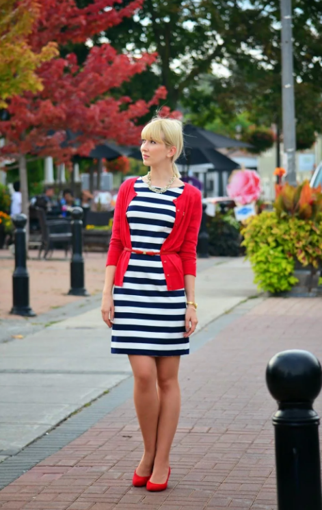 Striped dress.