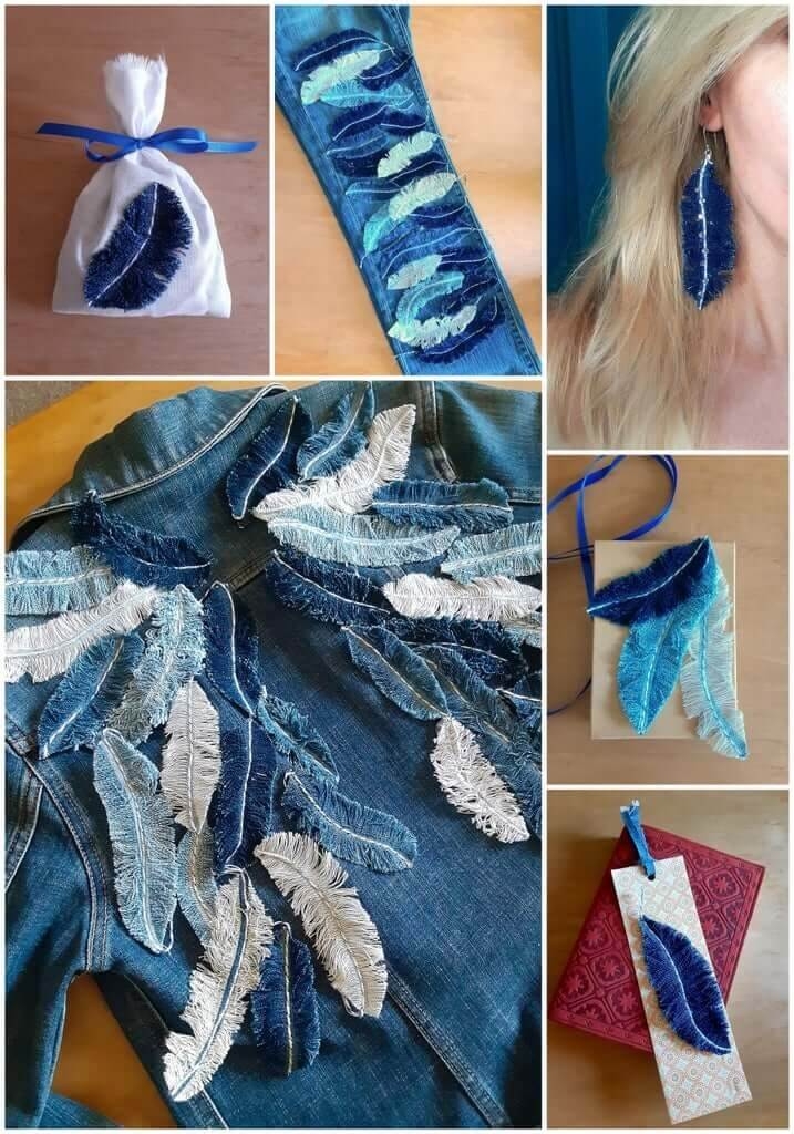 Plumas de jeans viejos