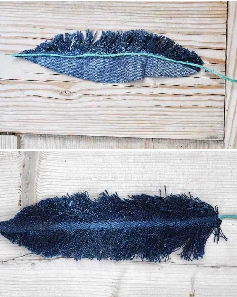 Plumas de jeans viejos