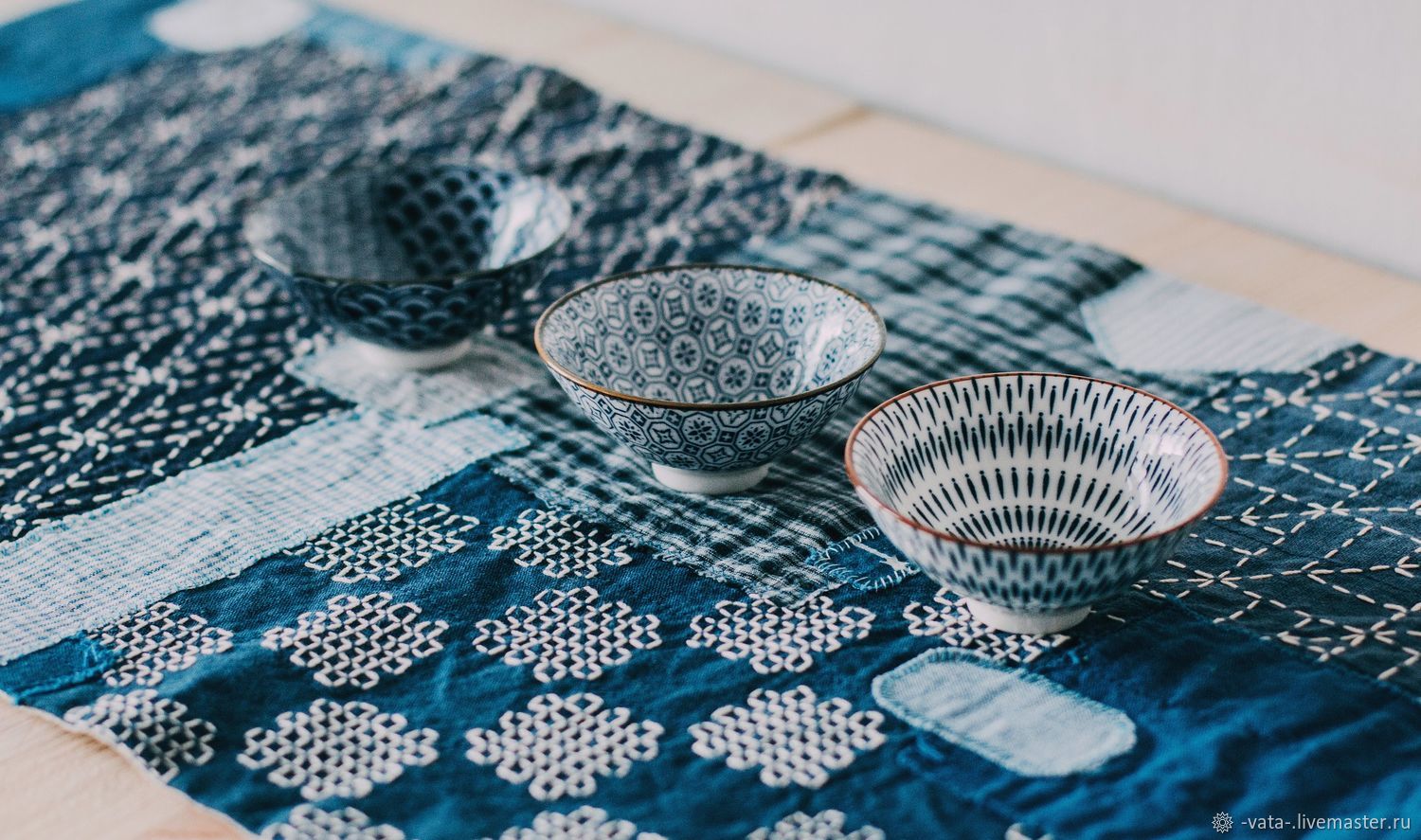 Produkt i japansk Sashiko-broderi