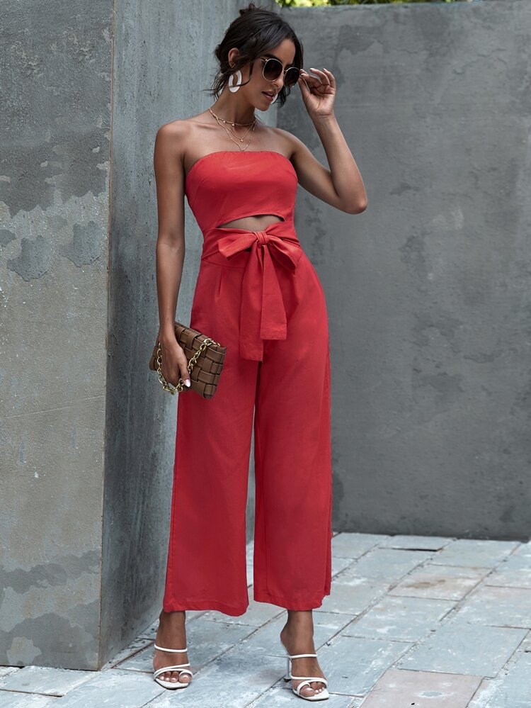 Jumpsuit merah feminin SHEIN