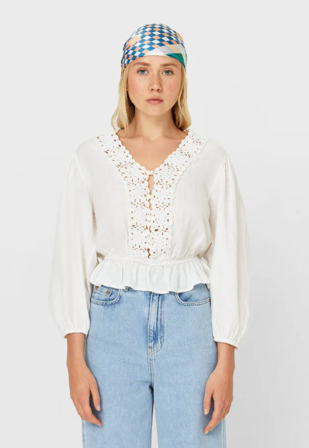 Boho bluse fra Stradivarius