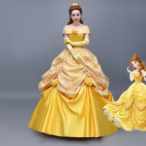 Belle-Princess-Trang phục-Người đẹp-và-Quái vật-Halloween-Giáng sinh-Năm mới-Lễ hội-Người lớn-Trang phục-Dành cho người lớn