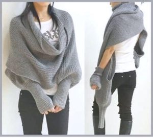 Scarf with sleeves