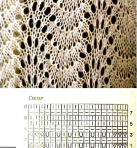 Knitted fan pattern