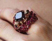 Garnet stone in a ring