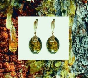 Green amber in silver