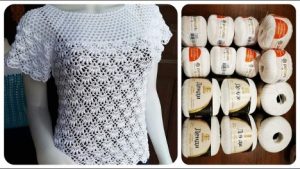 Chaqueta de nomeolvides de crochet