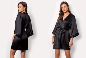 Robe de seda preta