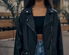 Women's oversized leather jacket how to wear