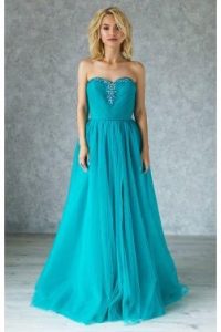 Turquoise evening dress