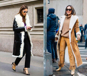 Fashionable women's sheepskin coats