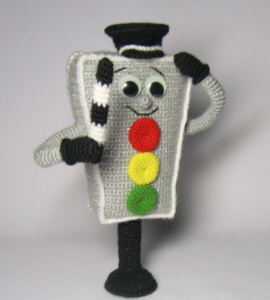 Crocheted traffic light