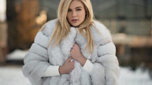 White fur coat