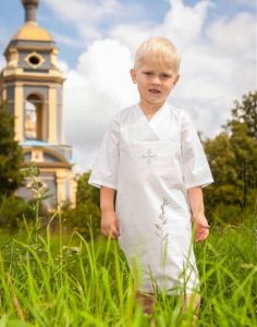 Camisa de batizado de menino