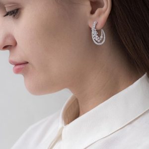 White gold earrings with diamonds