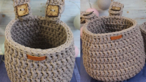 Crochet hanging basket