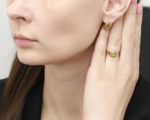 Goldohrringe mit Peridot